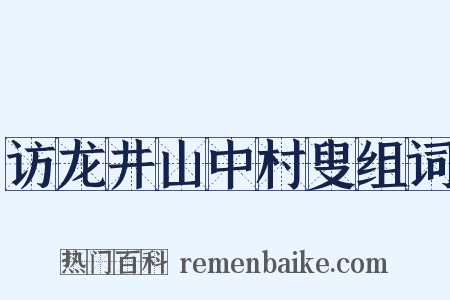 访龙井山中村叟组词是什么意思的图片